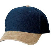 Two Tone Brushed Twill Cap with Suede Visor