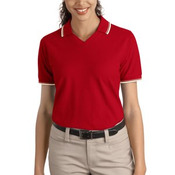 Ladies Cool Mesh™ Polo with Tipping Stripe Trim